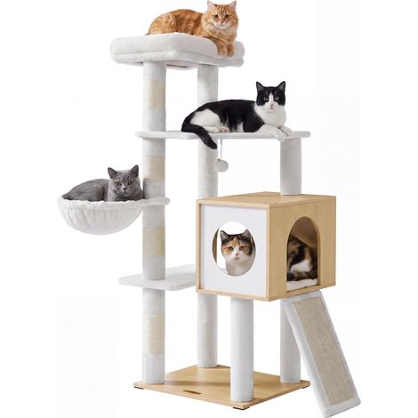 Arbre à Chat, avec Niche et Griffoir, 5 Niveaux, 131 cm (1/5)