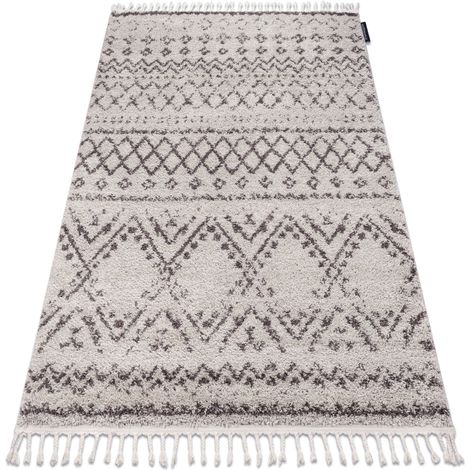 Teppich BERBER RABAT G0526 sahne / braun Franse berber marokkanisch shaggy zottig beige 120x170 cm