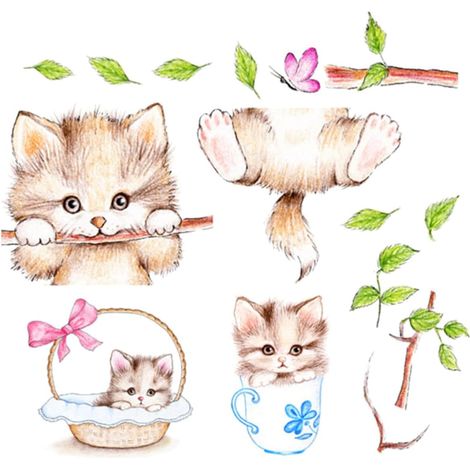 Sticker mural TOYANDONA Chat sur un arbre pour la décoration (1/5)