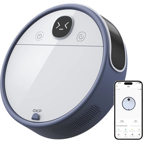 Aspirateur Robot, Aspiration Puissante de 6800Pa, Contrôle Wi-Fi/App/Alexa, Recharge Automatique (1/2)