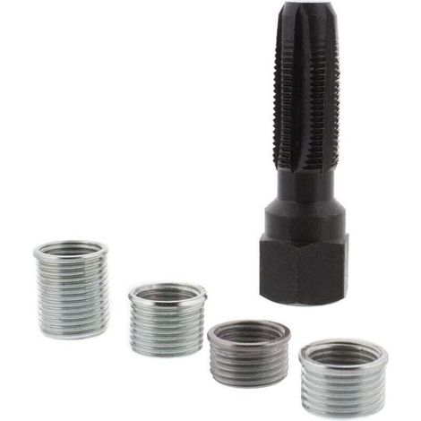 M14x1,25 Zündkerzengewinde-Reparaturset mit 4 Gewindeschneidaufsätzen – Ideal für die Reparatur von Glühkerzengewinden – KZQ