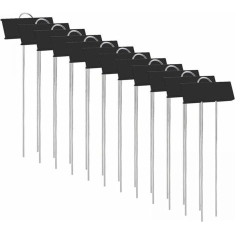 Lot de 12 étiquettes de jardin en métal antirouille pour plantes de pépinière, pour fleurs, graines de légumes, jardin et pépinière (noir)