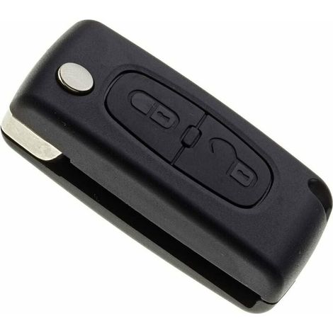 Porte-clés sans lame compatible avec Peugeot 207, 307 et 308 avec 1 pile Maxell CR1620 Télécommande à 2 boutons antibrouillard pour clé de voiture (1/5)