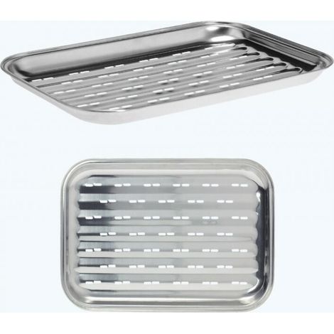 Plaque de cuisson en acier inoxydable, environ 35 x 24,5 cm (1 pièces) (1/5)