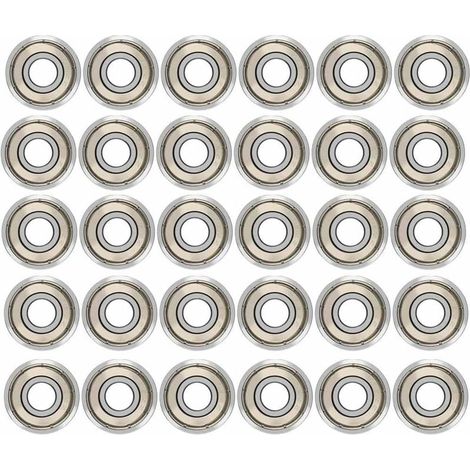 Roulement À Billes 608zz - 8 mm x 22 mm x 7 mm - Double Blindage Métal - Faible Bruit Haute Vitesse - Pour Skateboard Roller Scooter - Lot De 30 (1/5)
