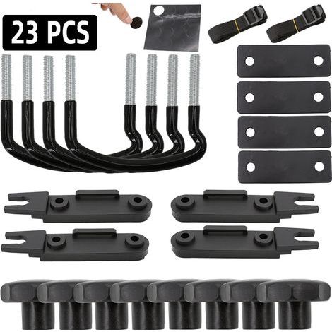 4 Pinces Fixation de Coffre de Toit en U Fixation Coffre de Toit Universelle Supports de Fixation pour Coffre de Toit Support Mural en U Kit de Montage Universel pour Coffre de Toit (1/5)