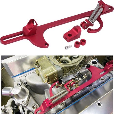 Support de câble d'accélérateur en aluminium usiné pour carburateur Holley séries 4150 et 4160 (rouge) (1/5)