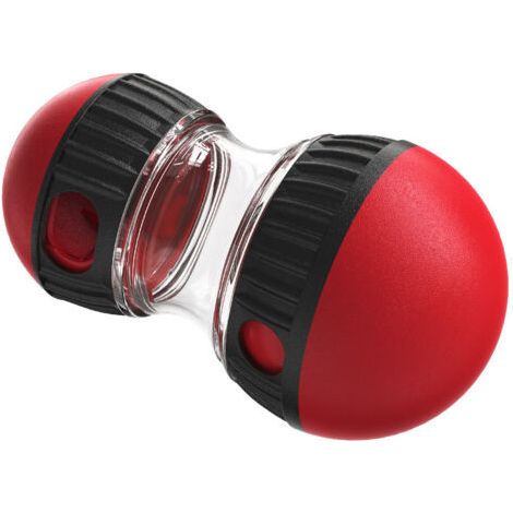 QORVA-Distributeur de friandises pour chien, boule rouge, 3,44 x 3,44 x 6,1 pouces, 1 jouet, distributeur de friandises éducatif réglable, jouet pour chiot