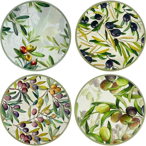 Dessous de plat en céramique multicolore pour cuisine, lot de 4, antidérapants, résistants à la chaleur, décoration élégante (1/4)