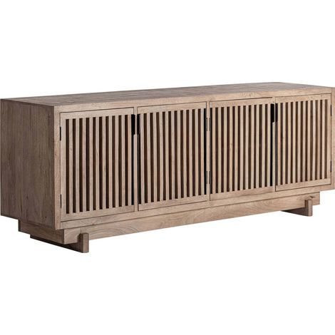 Buffet contemporain en bois de manguier finition marron marbré - Marron marbré bois de manguier (1/5)