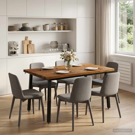 vidaXL 120 x 80 x 75 cm Madera de Acacia Sólida Natural y negro (1/5)