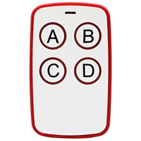 (Red) Wired remote control (433 MHz) for electric garage doors, portable, long range (1/5)