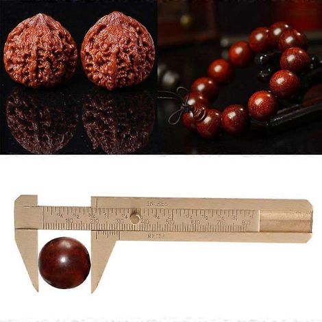 Mini pied à coulisse en laiton pour bijoux et perles, double échelle 80 mm / 3,25 pouces (1/5)