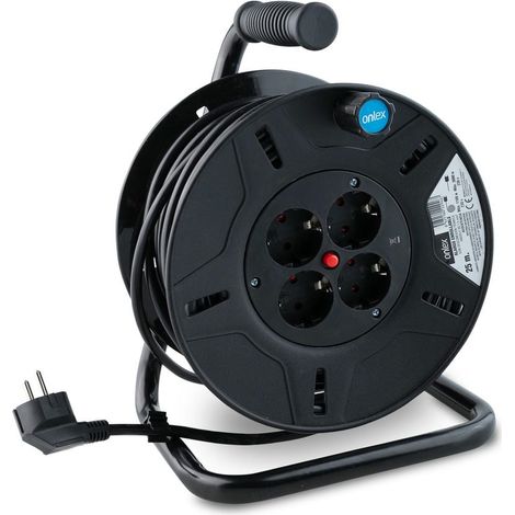 Alargo enrollable 4 tomas onlex 25 mts