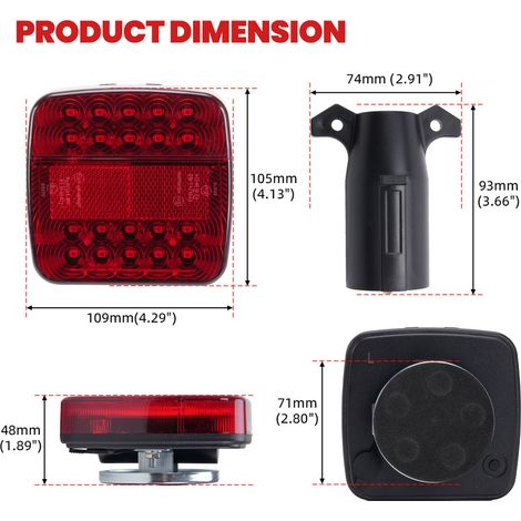 Auto-Modifikationszubehör: kabellose LED-Warnleuchte, wiederaufladbare magnetische Anhängerleuchte, Rücklicht (1/4)