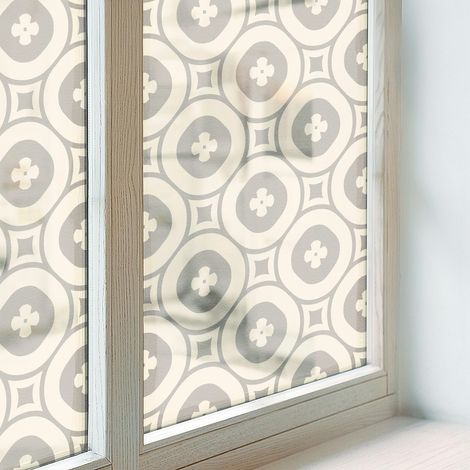 Fensterfolie 50x100 cm Dekorativ Folie für Badezimmer Milchglas Selbstklebend Sichtschutz Fenster Dekorfolie Blickdicht PVC Geometrische Muster
