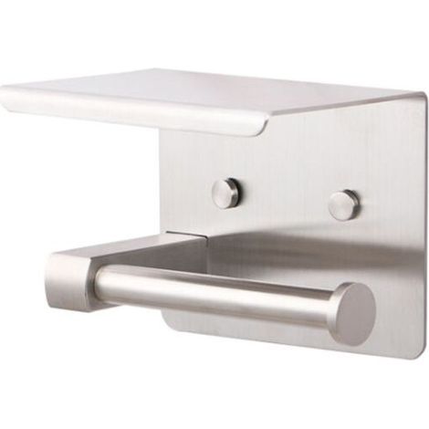 Toilettenpapierhalter mit Ablage. Ablage aus Edelstahl 304 (perforiert). (1/5)