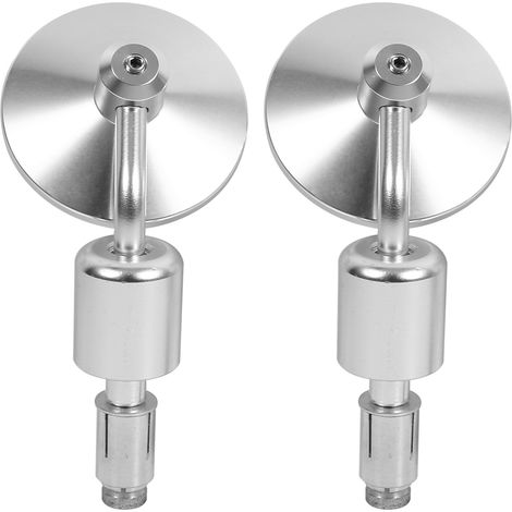 7/8" runde Seitenspiegel für Motorradlenker, Paar silberne Lenkerendenspiegel (1/5)