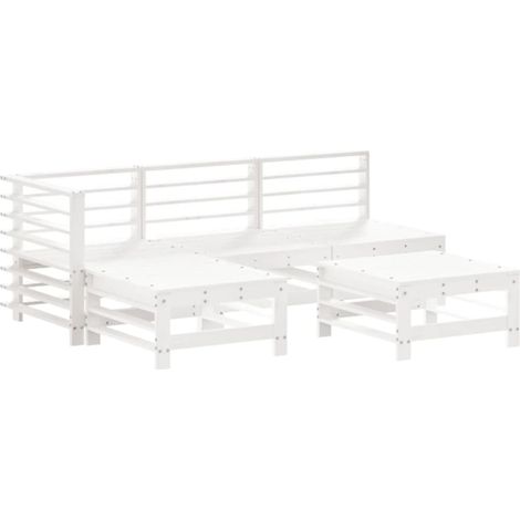 Maison Exclusive - Set Salotto da Giardino 5 pz Bianco in Legno Massello di Pino