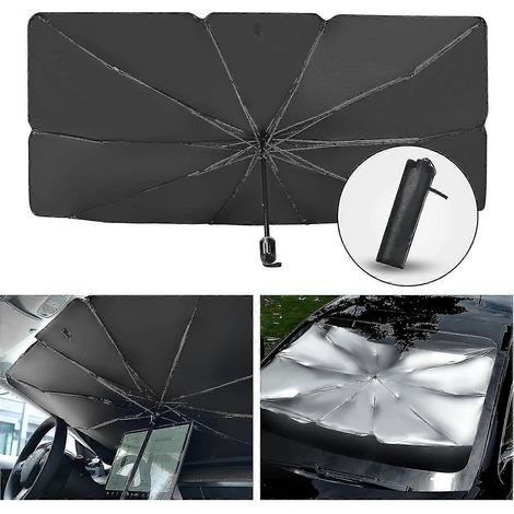 Pare-soleil de pare-brise avant de voiture, pare-soleil de pare-brise de voiture, parapluie de voiture, pare-soleil de pare-brise de voiture pliable, convient à différentes tailles (56' X 31')