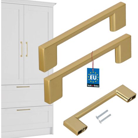 Tirador para muebles de cocina KOTARBAU® Clásico Moderno Oblongo Largo Oro Mate 126 MM Espacio entre 96 MM Juego de 2