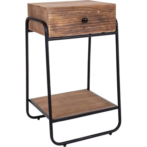 Mesita de madera marrón 43.5x32x73