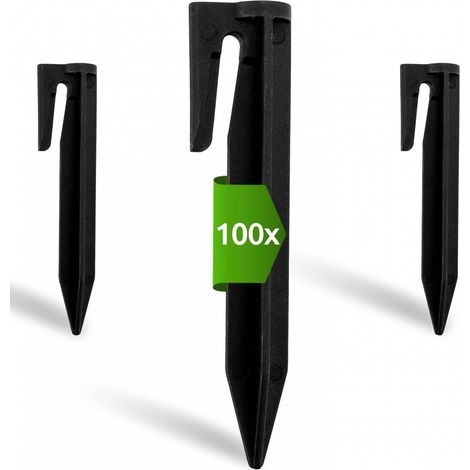 – Lot de 100 piquets de fixation en plastique résistant – Pour tondeuses robots Landroid – Installation rapide – Résistant aux intempéries (1/5)