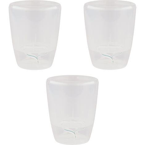 Lote de 3 macetas para orquídeas con reserva de agua - Orchidea transparente 2 litros (1/4)