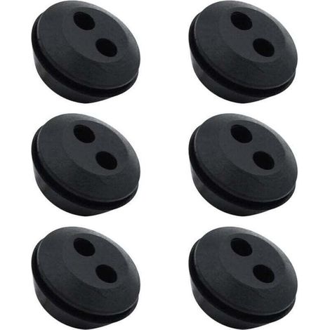 Lot de 6 bouchon de tuyau de carburant, joint de réservoir caoutchouc 2 trous, passe durite, passe durite reservoir, débroussailleuse accessoires Crezuo (1/4)