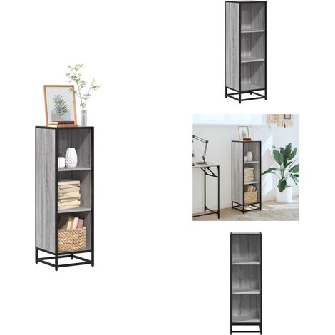Bücherregal Grau Sonoma 33,5x33x107,5 cm Holzwerkstoff - Bücherregal - Bücherregale - Raumteiler - Bücherschrank (1/5)