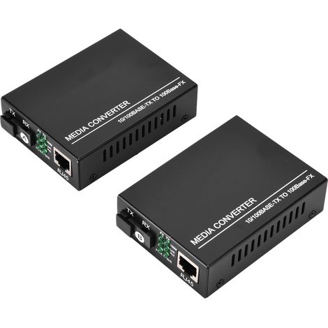 Convertisseur de média Fibre Optique Ethernet 10/100Mbps SC/FC avec Adaptateur d'Alimentation 100-240V Prise UE (1/5)