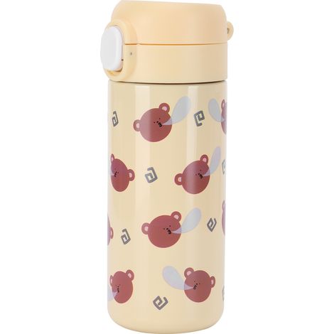 Tasse animaux cartoon 304 acier inoxydable mug original bouton rebond pour femme jaune 350‑500ml (1/5)