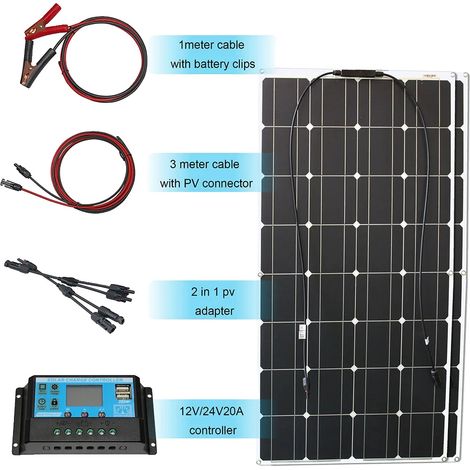 Panneau Solaire, Design Flexible, Haute Efficacité, kit solaire de 200w (1/2)