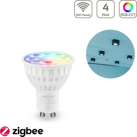 MiBoxer Zigbee 3.0 + 2.4GHz RGB+CCT LED Spot 4W GU10 FUT103ZR