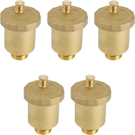 5 pièces laiton purgeur air 1 2 pouces filetage mâle pour chauffe-eau solaire pression soupape sécurité outils air (1/5)