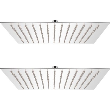 Set 2 soffioni doccia a immersione quadrati 25x25 cm in acciaio inox 020002105
