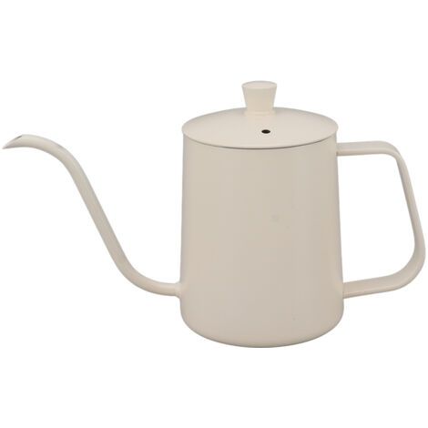 LUCKDANO Bouilloire à Cygne, Petite Bouilloire Kettle Théière en Acier Inoxydable vers le café Bouillonnement (Blanc 600ml). (1/5)