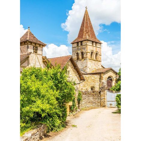 Tableau sur verre synthétique église Saint-Pierre de Carennac 65x97 cm - Impression sur Verre synthétique - Image HD  imprimée sur Verre synthétique - Tableau mural décoratif - Fabriqué en France (1/5)