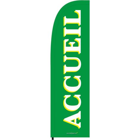 Drapeau publicitaire "ACCUEIL" 263 x 75 cm - Interface PLV