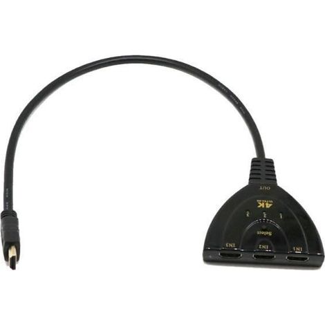 3 en 1 sortie 4K Interrupteur HDMI 2K Adaptateur de répartiteur de répartiteur 3 ports Séparateur HDMI Jes3363 (1/4)