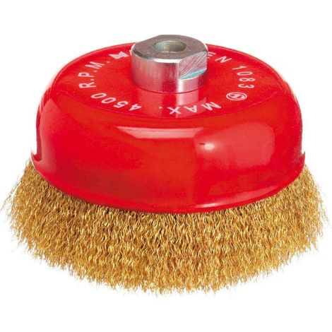 SPAZZOLA A TAZZA PER SMERIGLIATRICE FLEX ATTACCO MA14 FILI ONDULATI V/MIS 26998V MM 150X33 (26999) (1/2)