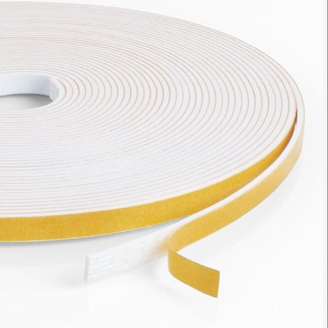 Joint Fenetre Isolation Anti Froid, Joint Isolation Porte Fenêtre autocollante, Joint Fenêtre Isolation bruit, Joint fenêtre Joint Mousse(6mm x 1.5mm x 10M, Blanc) (1/5)