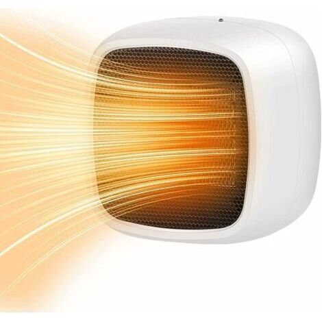 Radiateur Chauffage Soufflant Céramique,800W Chauffage D'appoint,Radiateur Electrique,Chauffage Electrique Economique, avec 2 Réglage Température,Pour Bureau, Chambre,Salon-Blanc