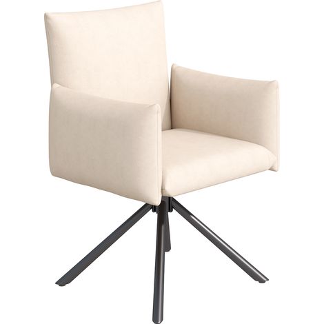 Lot de 6 chaises de salle à manger, fauteuil rembourré avec 4 pieds en métal, chaise pivotante décontractée à 360°, chaise pour salon et chambre, chaise de travail et de bureau, soutien lombaire, velo (1/5)