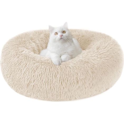 Panier Chien et Chat Moelleux Rond - Coussin Chat et Chien Anti Stress Apaisant en Peluche, Donut Lit Confortable Lavable pour Chat Chien Petit Moyen Taille (Convient aux chats de moins de 4 livres) (1/5)