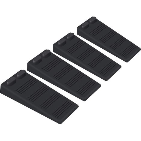 Fermaporta in gomma a forma di cuneo, sottili tappi per la parte inferiore delle porte con staffe elastiche antigraffio in silicone - design antiscivolo impilabile intelligente - nero, confezione da 1