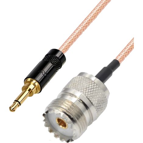 Cavo con connettore a treccia da 3,5 mm / presa UHF RG316, lunghezza 20 cm.