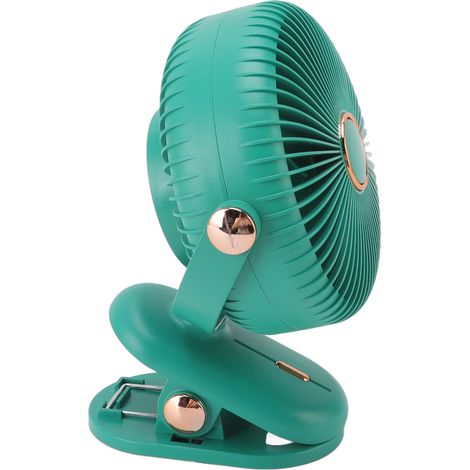 Grüner, wiederaufladbarer Clip-Ventilator, minimalistisches Design, eingebauter Akku, für Auto, Studentenwohnheim, Kinderwagen (1/5)