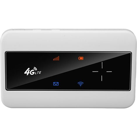 Routeur MiFi 4G LTE avec antenne, partageant jusqu'à 10 utilisateurs (150 Mbps), carte d'extension, point d'accès Wi-Fi mobile, routeur réseau sans fil pour l'Europe et l'Asie (blanc). (1/5)