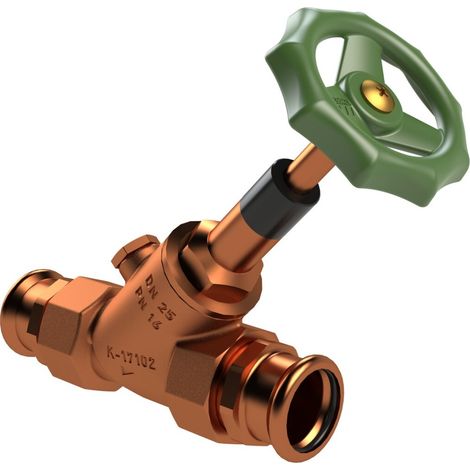 Kemper ECO robinet d'arrêt à siège incliné, avec bouchon de vidange, MAPRESS, figure 171 22, avec bouchon de vidange G1/4, MAPRESS, DN 15 / 18 mm, 1712201800